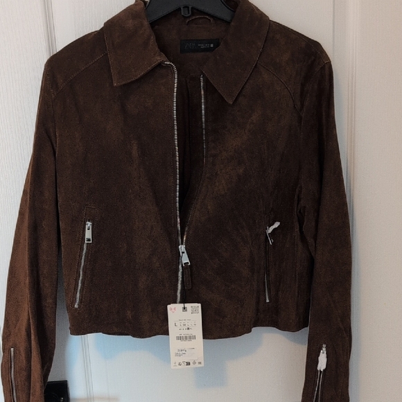 Brown Suede Women's Jacket - Picture 3 of 3